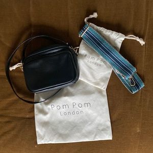 Brand NEW Pom Pom of London Mayfair bag in black and an additional strap!